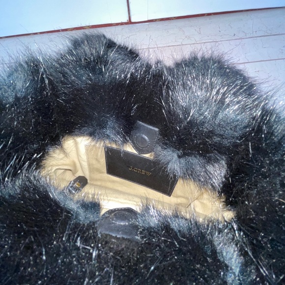 J Crew Mini Black Faux Shearling Tote - Picture 8 of 14